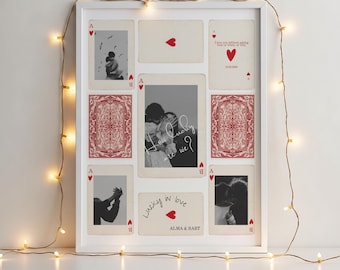 Modello di poster con scatola di fiammiferi, arte personalizzata con scatola di fiammiferi, regalo di anniversario per il fidanzato, regali stampabili per lui e per lei, stampe murali collage