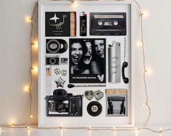Benutzerdefinierte Streichholzschachtel Kunst Vorlage DIY Canva Streichholzbrief Poster Erster Jahrestag Geschenk für Freund oder Freundin Geburtstags-Wand-Kunst-Druck