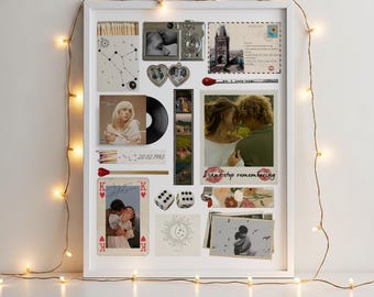 Custom Matchbox Art Template DIY Canva Matchbook Poster First Anniversary Gift for Boyfriend or Girlfriend Custom Birthday Wall Art Print