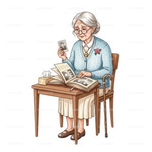 Grandma Clipart Bundle: Vintage Senior Life PNG (Digital Download)