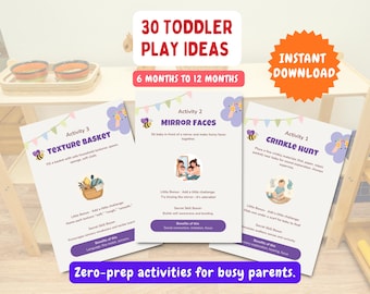 30 Montessori Baby Activity Cards | 6–12 Months Development Activities | Sensory Play Printable Newborn Learning Cards