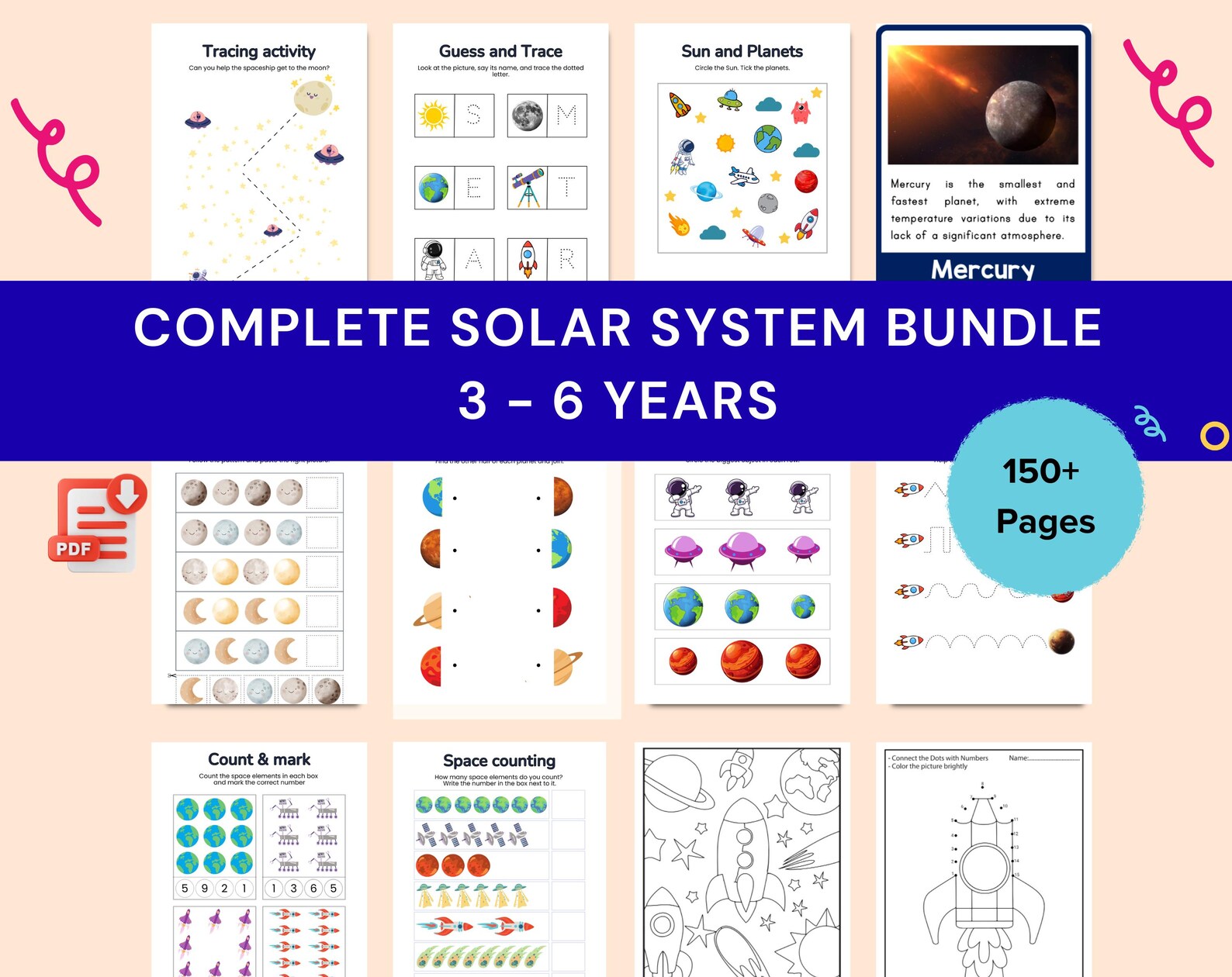 Complete Solar System Activity Bundle | Ages 2–6 Years | 3 Months of ...