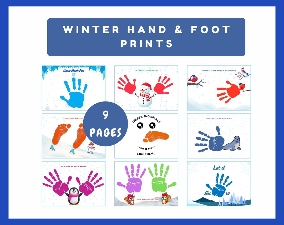 Winter Handprint & Footprint Art | Christmas Kids Craft | Baby Keepsake ...