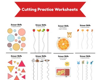 Scissor Skills Cutting Practice: 35-Page Preschool Activity Book (PDF Download)