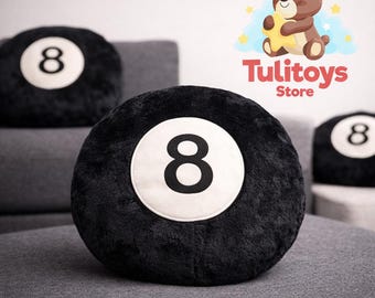 Billiard Ball Plush Pillow – Game Room Decorative Cushion