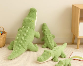 Giant Crocodile Plush Pillow: Soft Green Alligator Stuffed Animal
