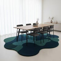 Modern Abstract Blue Irregular Odd Shape Unique Handmade Designer ...