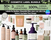 Editable Cosmetic Label Templates: Canva Skincare Branding Bundle