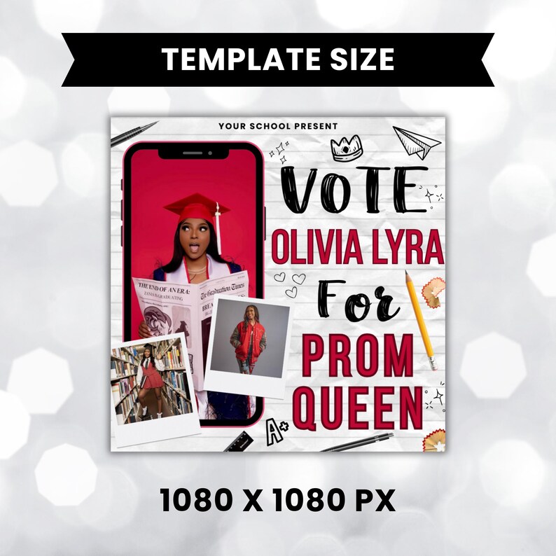 Editable Queen Homecoming Campaign Flyer: Canva Template (digital ...