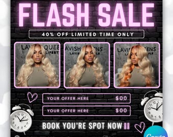 Beauty Salon Flyer Template (Canva Editable Design)
