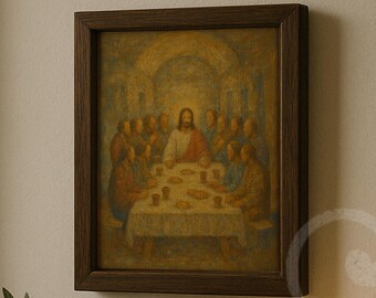 Jesus and Apostles Last Supper Canvas Print Sacred Christian Art Living Room Decor Catholic Home Gift Easter Celebration Digital Download