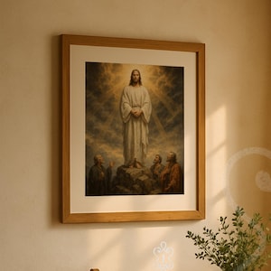 Christian Art Jesus Transfiguration Wall Print Religious Decor Faith Inspiration Sacred Space Living Room Gift Wall Art Instant Download