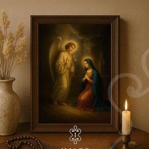 Annunciation Printable Wall Art Christian Catholic Home Decor Virgin Mary and Gabriel Digital Download for Prayer Room or Sacred Space