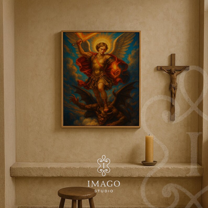 Saint Michael the Archangel Artwork Christian Art Print Guardian Angel ...
