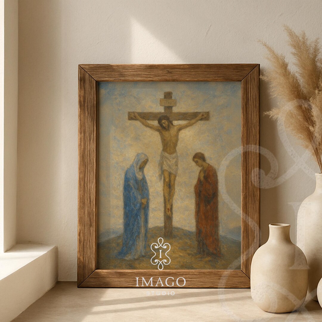 Good Friday Art Crucifixion Wall Print Jesus on the Cross Calvary Scene ...