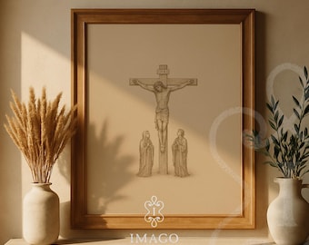 Good Friday Crucifixion Art Print Religious Wall Decor Passion of Christ Calvary Scene Easter Lent Season Prayer Catholic Instant Download