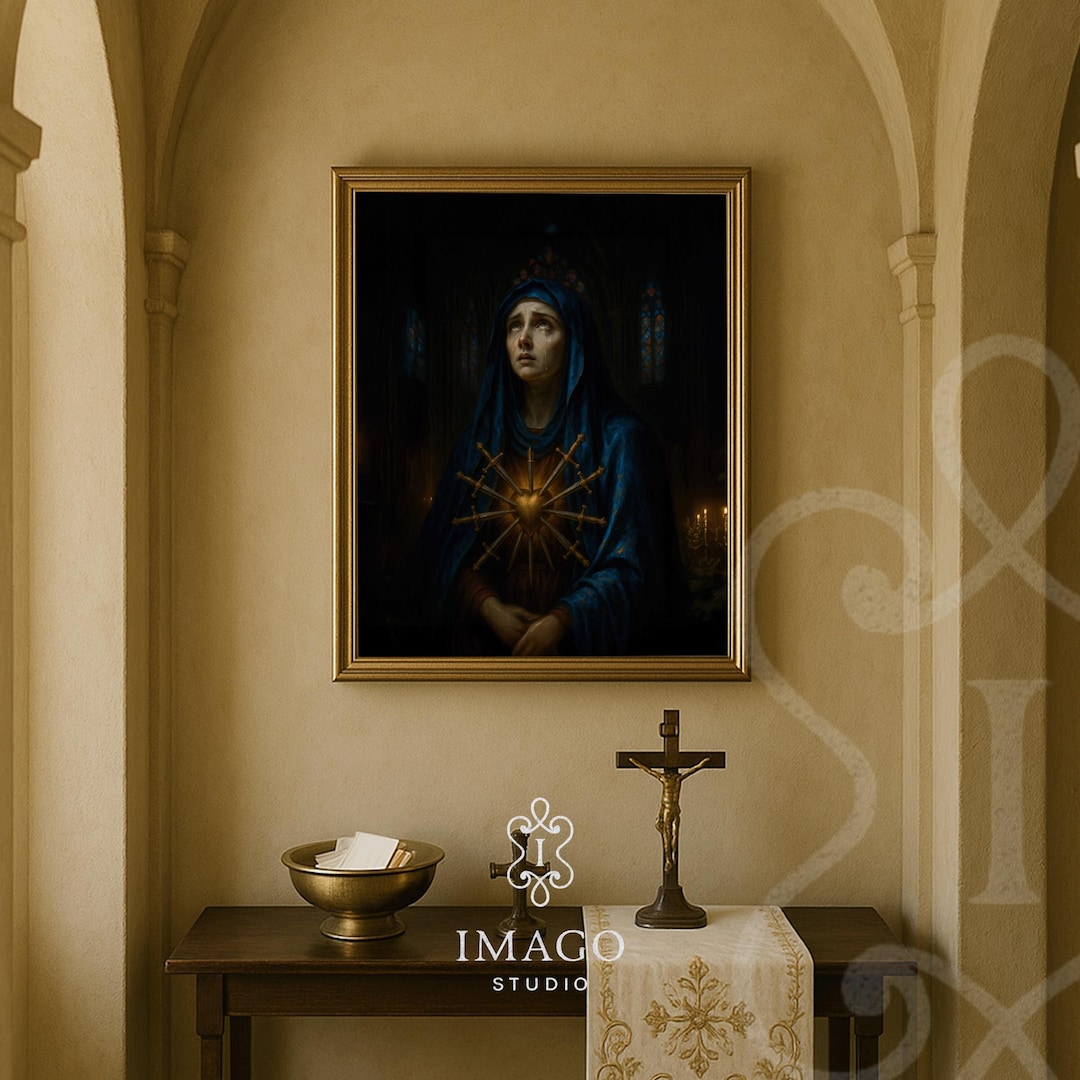 Our Lady of Sorrows Digital Catholic Art Printable Virgin Mary With ...