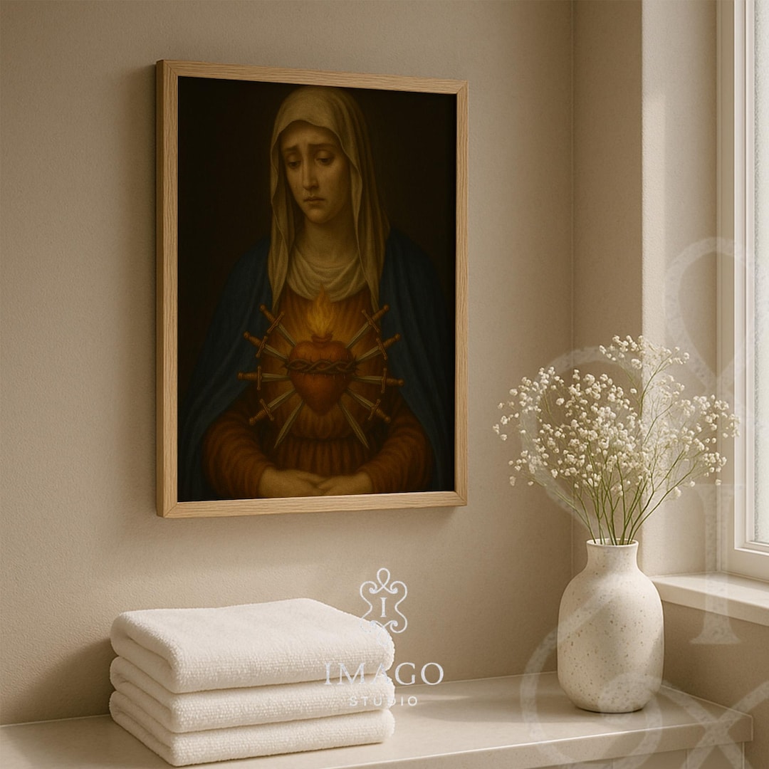 Our Lady of Sorrows Art Print Catholic Wall Decor Sorrowful Mother ...