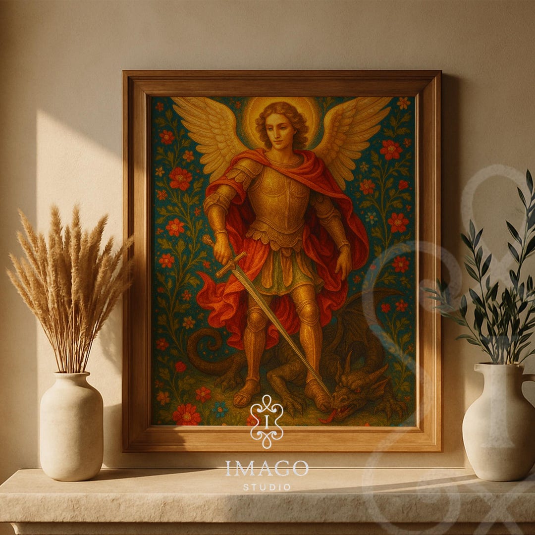 Saint Michael Archangel Art Print Religious Decor Catholic Home ...