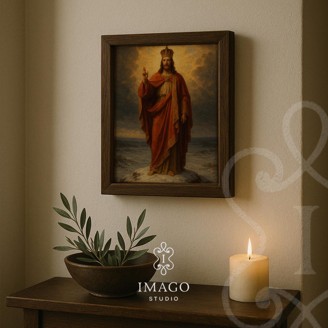Religious Art Christ the King Print Catholic Home Decor Sacred Heart ...