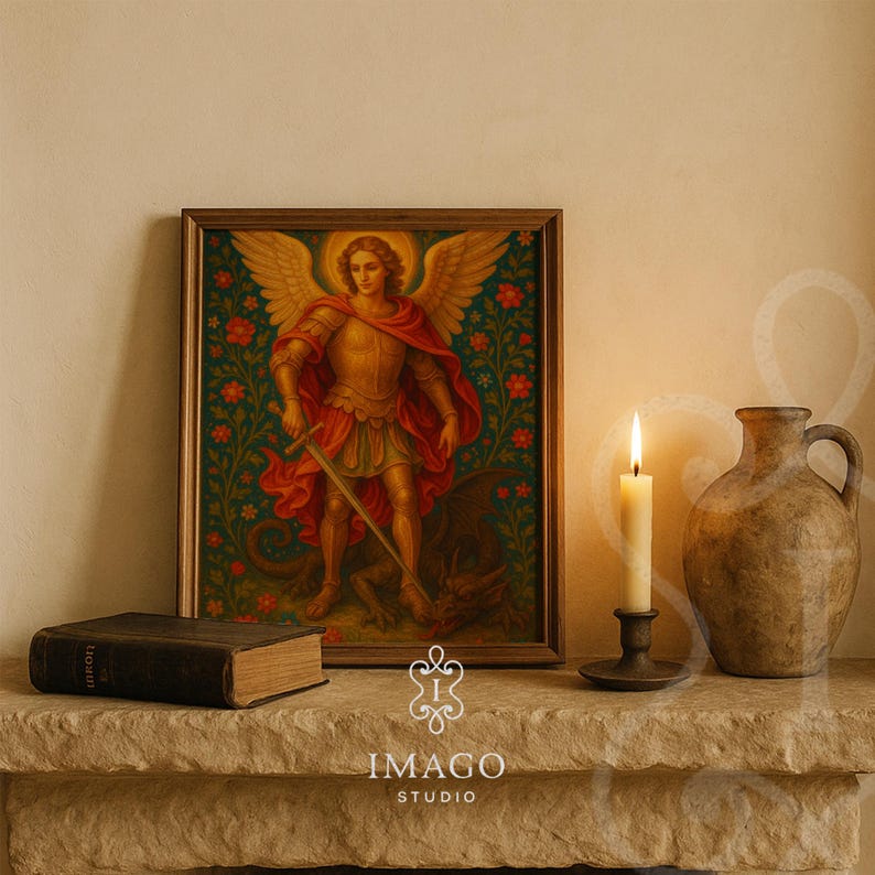 Saint Michael Archangel Art Print Religious Decor Catholic Home ...