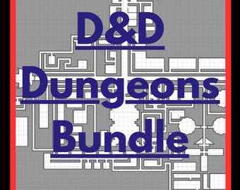 Simple RPG Dungeon Maps Bundle | Dungeons and Dragons | Fantasy Digital Maps | Role Playing Printable Terrain