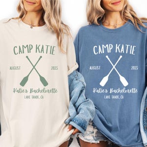 Custom Camp Bachelorette Shirts, Summer Camp Theme Party Sweatshirt, Bride Camping Shirt, Happy Camper T Shirt, Camping Bridesmaid Gift