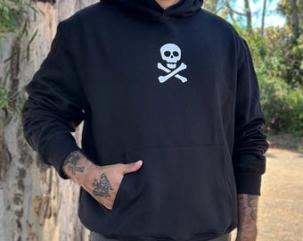 Skull Hoodie Heavyweight Sweatshirt Punk Goth Pirate