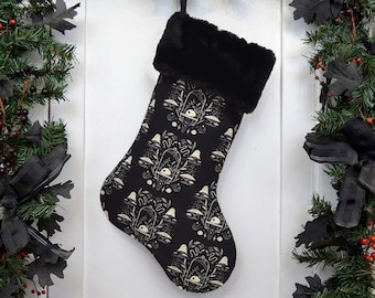 Oddities Dark Academia Christmas Stocking, Memento Mori, Terrarium, Magic Mushrooms, Halloween Christmas, Dark Christmas, Gothic Decor