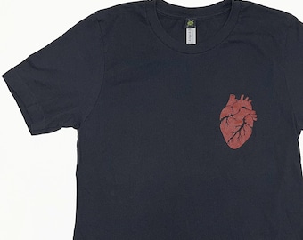 Anatomical Heart Crewneck Short Sleeve Jersey Tshirt Punk Goth Style
