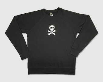 Skull Crewneck Lightweight Sweatshirt Punk Goth Pirate