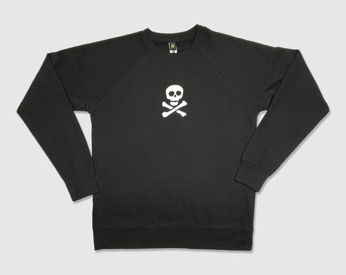 Skull Crewneck Lightweight Sweatshirt Punk Goth Pirate