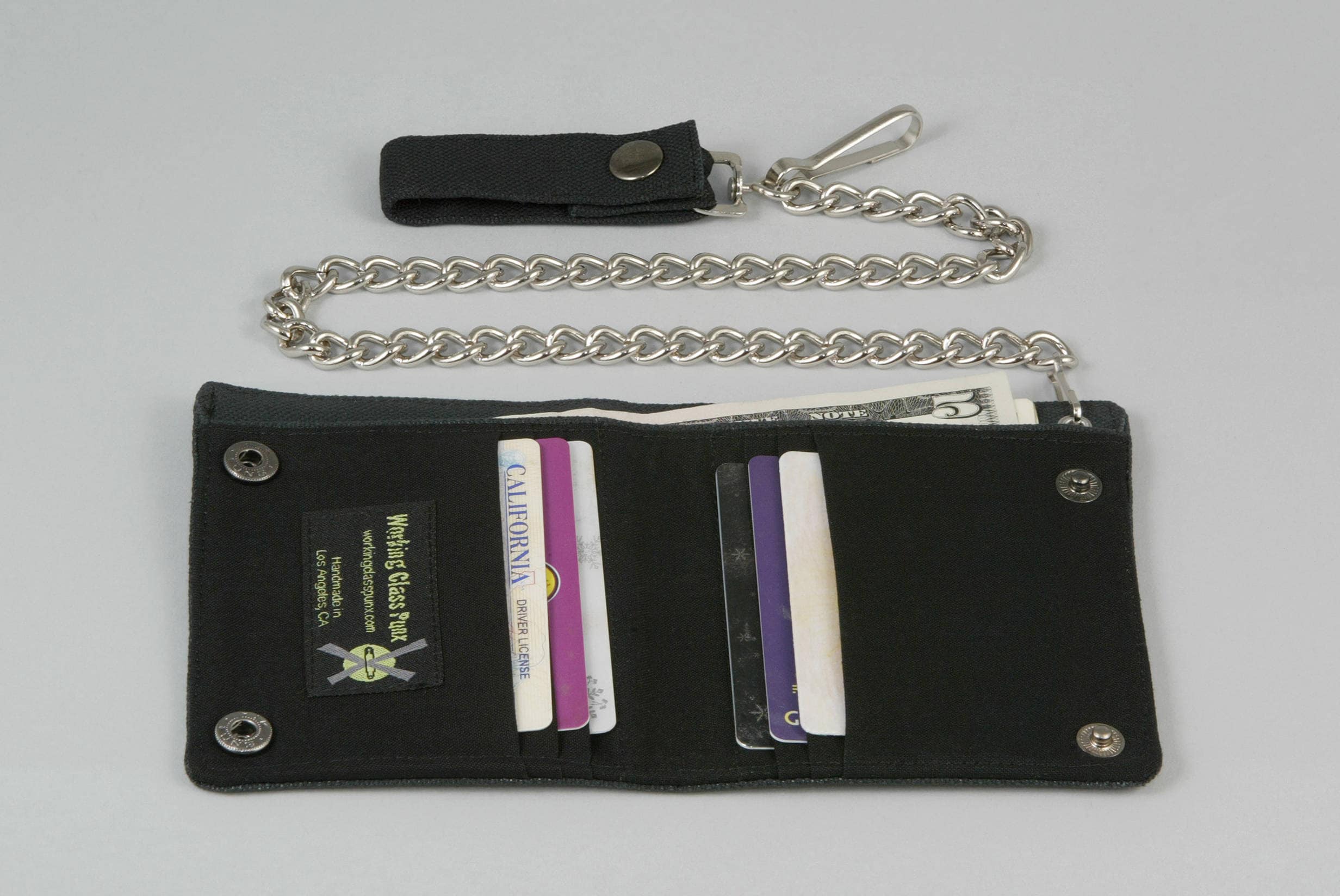 Genuine Leather Anarchy Tri Fold Wallet Trucker Biker Chain Punk Rock Clothing Genuine Leather Anarchy Tri Fold Wallet Trucker Biker Chain Punk Rock Clothing