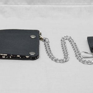 Palmistry Black and White Vegan Chain Wallet, Occult, Third Eye, Divination, Witchcraft, Fortune Teller, Fabric Pockets, Black Canvas Wallet image 3