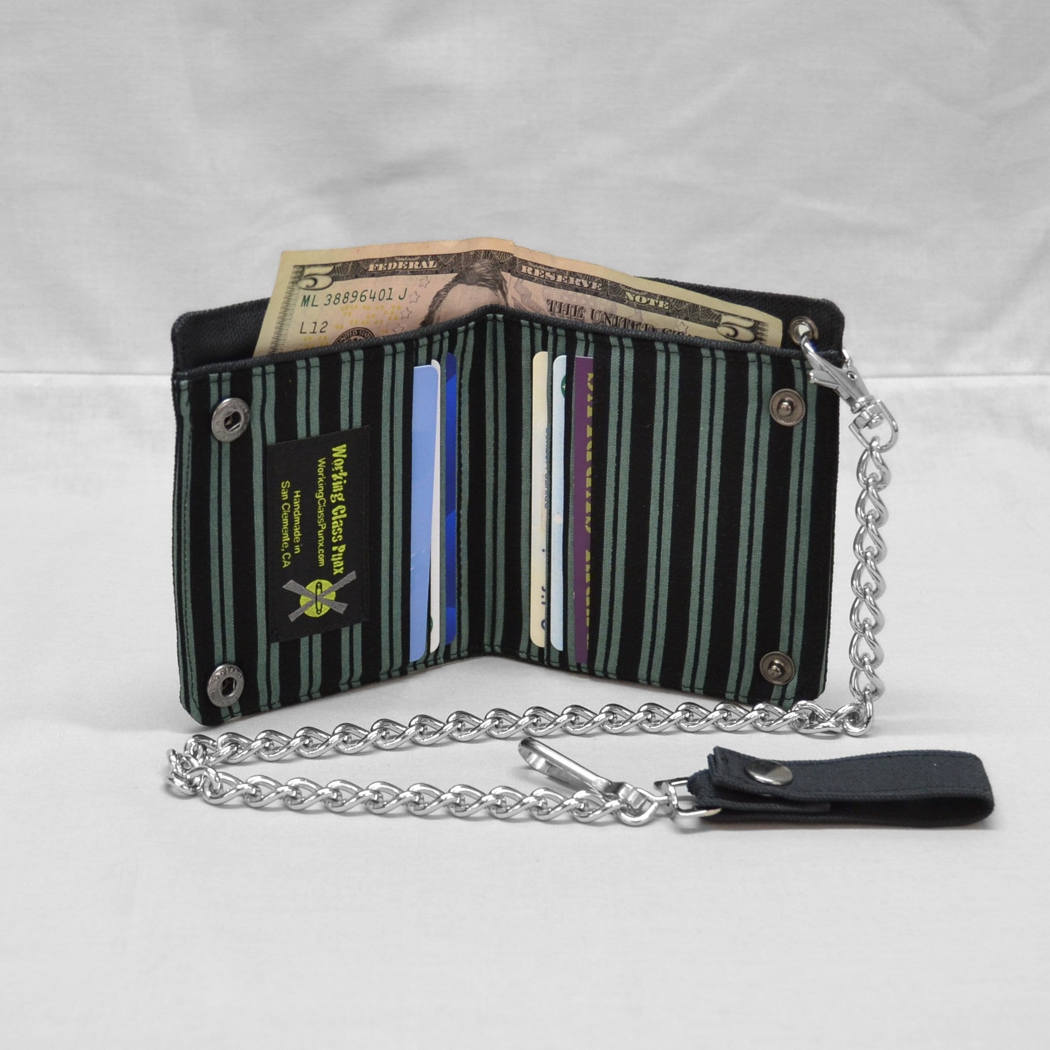 Zip Around Bifold chain Wallet for Men, YKK Zip, RFID safe Leather, Fl