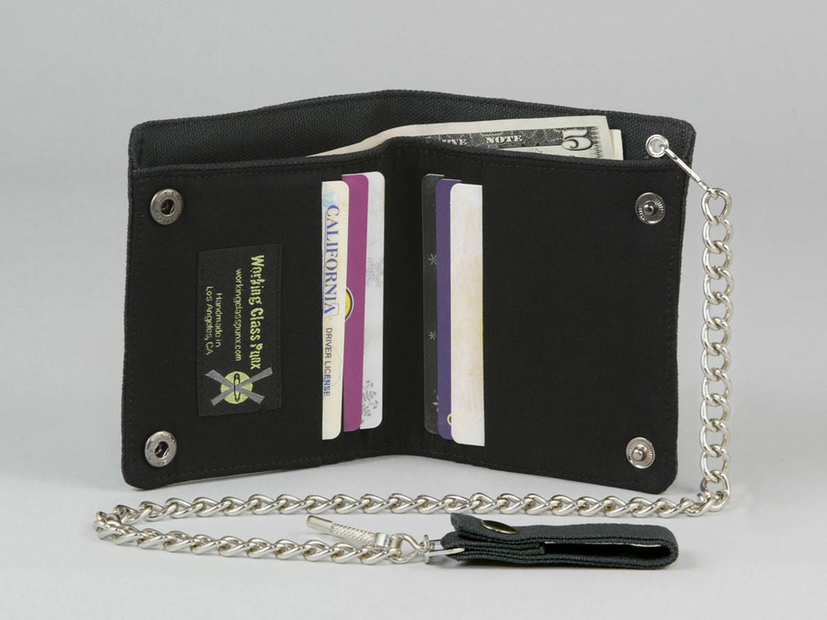 WorkingClassPunx All Black Vegan Chain Wallet