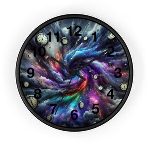 Cosmic Swirl Wall Clock: Galaxy Design - Unique Home Decor