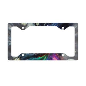 Cosmic Metal License Plate Frame: Space-Themed Car Accessory