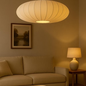 Lampada a sospensione in seta giapponese fatta a mano - Lampada da soffitto Wabi-Sabi Origami, lampada a sospensione minimalista per camera da letto, sala da pranzo o ristorante