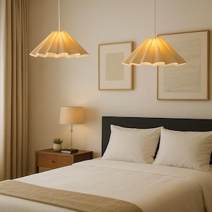 Duzy Handmade Pendant Light • Modern Fabric & Acrylic Ceiling Lamp • High-Quality Home Lighting Fixture • 110-240V Stylish Decor