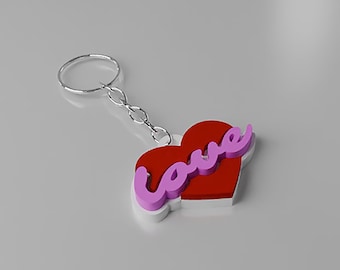 Llavero o dije en forma de corazón (archivo STL para impresión 3D), descarga digital para uso comercial a30