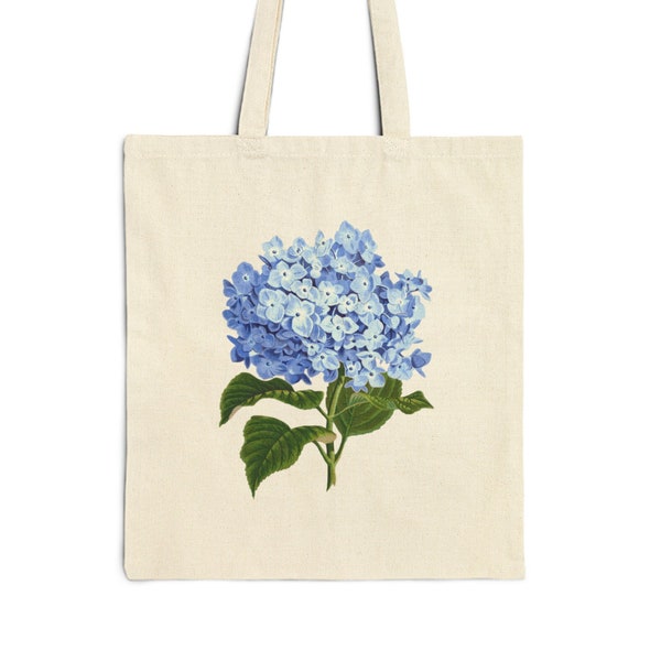 Hydrangea Tote Bag, Blue Hydrangea Tote Bag, Hydrangea, Blue Hydrangea, Vintage Blue Hydrangea, Canvas Tote Bag, Hydrangea Gift