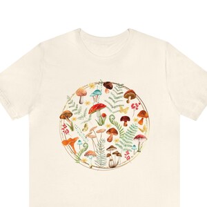 Mushroom Shirt, Floral Mushroom Shirt, Fern Mushroom Shirt, Floral Shirt, Cottagecore Shirt, Botanical Shirt, Boho Shirt, Fungi Shirt