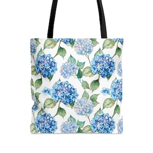 Hydrangea Tote Bag, Blue Hydrangea Tote Bag, Hydrangea, Blue Hydrangea, Hydrangea Bag, Hydrangea Tote, Hydrangea Shoulder Bag, Floral Tote