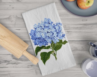 Hydrangea Tea Towel, Blue Hydrangea Tea Towel, Hydrangea Kitchen Towel, Blue Hydrangea Kitchen Towel, Hydrangea, Blue Hydrangea, Floral