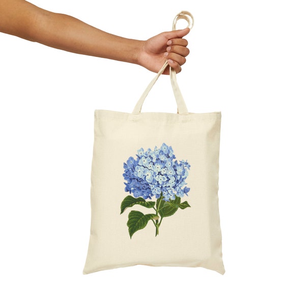 Hydrangea Tote Bag Blue Hydrangea Tote Bag Hydrangea Blue Hydrangea Vintage Blue Hydrangea Canvas Tote Bag Hydrangea Gift Etsy