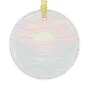Sunset Stained Glass Ornament, Sunset Faux Stained Glass Ornament, Stained Glass Ornament, Sunset Gift, Sunset Ornament, Sunset Lover Gift zdjęcie 2
