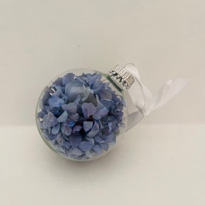 Dried Blue Hydrangea Ornament