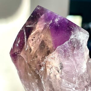 Smoky Amethyst Crystal Root Wand Royal Bahia Natural Purple Quartz Point Brazil Smoky Rainbow LG  Meditation Stone Rare