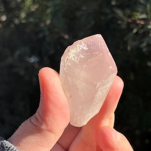 Pink Lithium Quartz Crystal Point Unpolished Heart Chakra Stone
